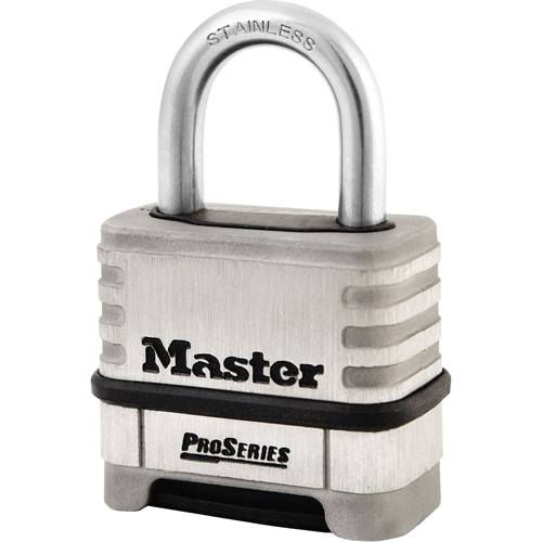 ProSeries® Combination Padlock, Silver, Stainless Steel, 2-1/4" Width