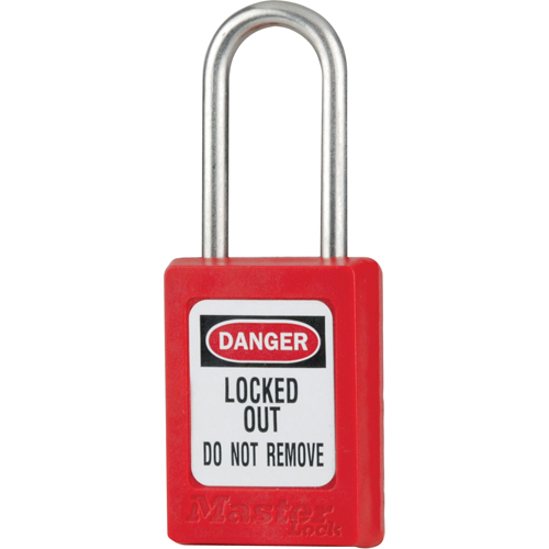 S31 Zenex™ Safety Padlock, Red, Keyed Different, Thermoplastic, 1-3/8" Width