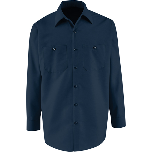 Industrial Solid Work Shirts, Men's, Small, Navy Blue