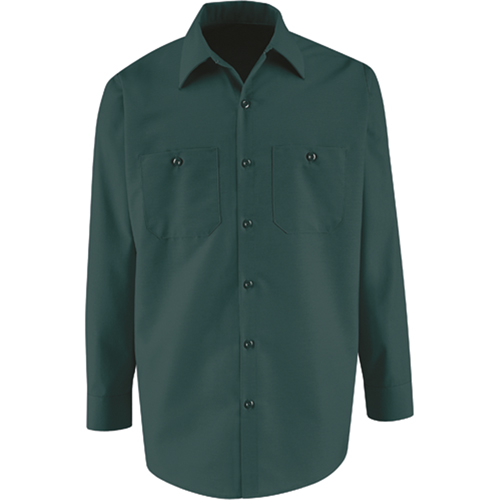 Industrial Solid Work Shirts, Men's, Small, Green