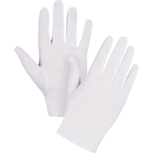 Low-Lint Inspection Gloves, Nylon, Hemmed Cuff, Men's