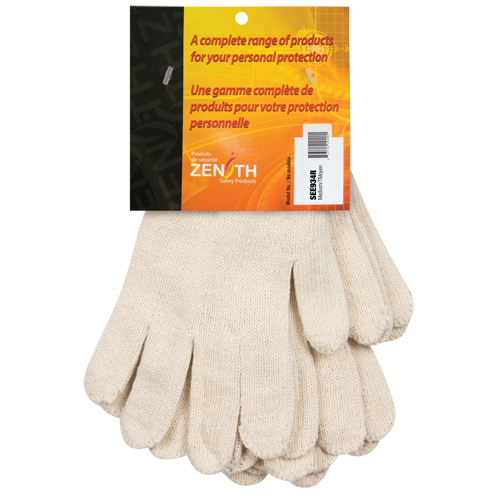 Heavyweight String Knit Gloves, Poly/Cotton, 7 Gauge, Medium
