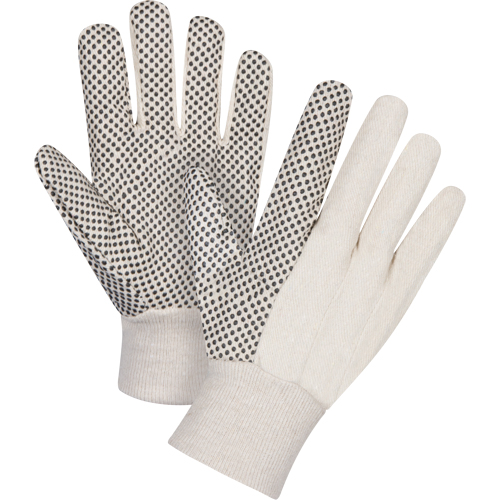 Cotton Canvas Dotted Palm Gloves, 8 oz., Large