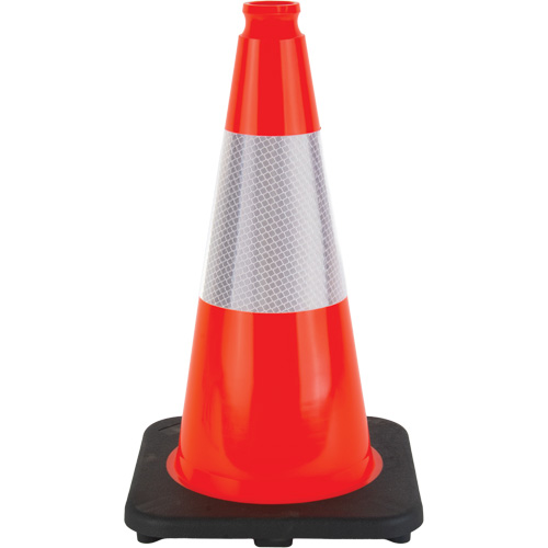 Traffic Cone, 18", Orange, 6" Reflective Collar(s)