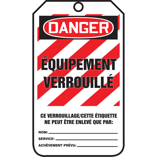 Lockout Tags, Cardstock, 3-3/8" W x 5-7/8" H, French