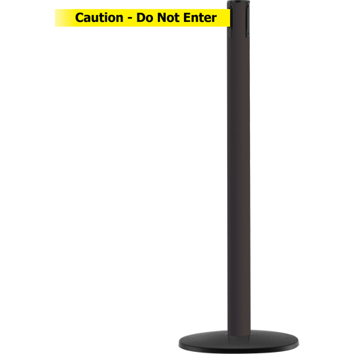 Advance TensaBarrier® Barrier Post, Steel, 36" H, Black/Yellow Tape, 7.5' Tape Length