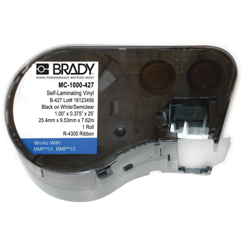 B-427 Vinyl Self-Laminating Wire & Cable Markers, Black