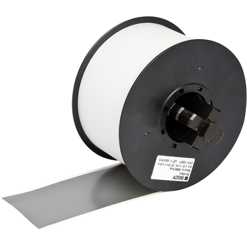 B-595 Indoor/Outdoor Grade Printer Tape, Vinyl, Grey, 100" Width