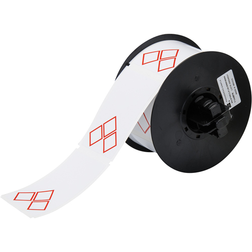 B-7569 Pre-Printed GHS/CLP Chemical Labels, Vinyl, Red/White, 2.170" Width