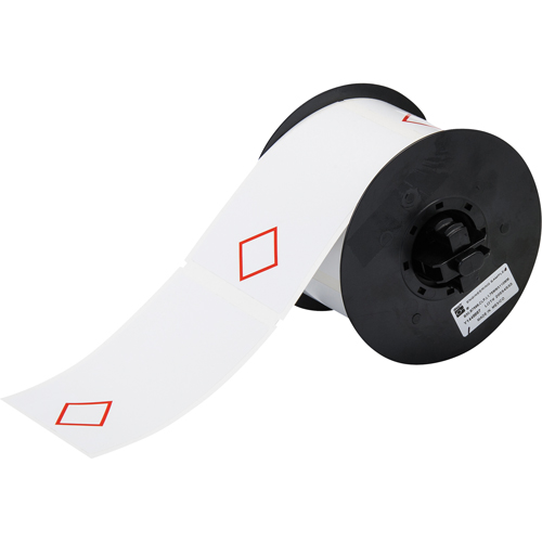 B-7569 Pre-Printed GHS/CLP Chemical Labels, Vinyl, Red/White, 2.950" Width