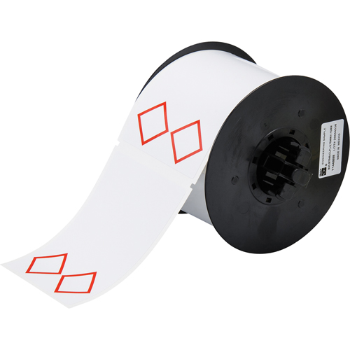 B-7569 Pre-Printed GHS/CLP Chemical Labels, Vinyl, Red/White, 2.950" Width