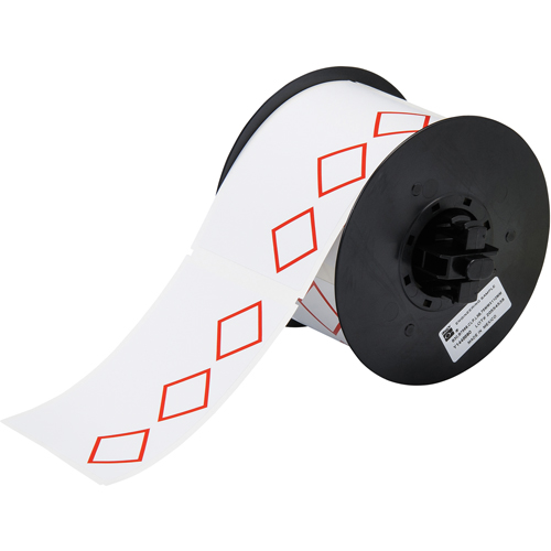 B-7569 Pre-Printed GHS/CLP Chemical Labels, Vinyl, Red/White, 2.950" Width
