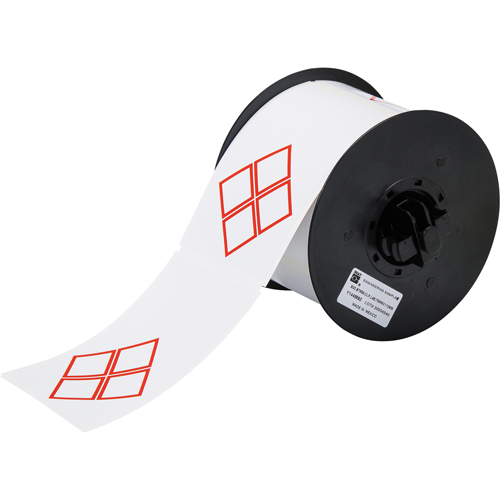B-7569 Pre-Printed GHS/CLP Chemical Labels, Vinyl, Red/White, 2.950" Width