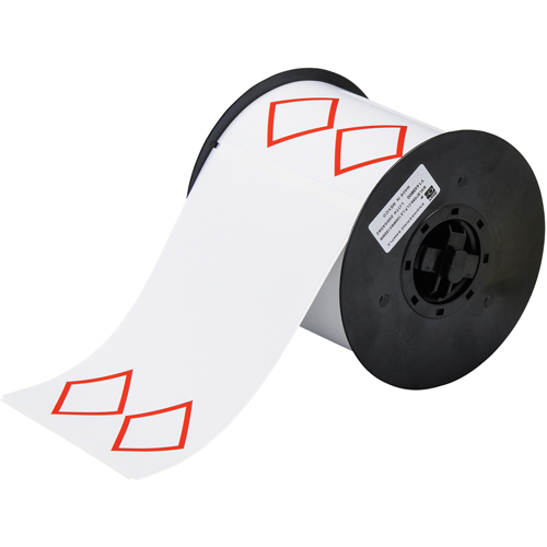 B-7569 Pre-Printed GHS/CLP Chemical Labels, Vinyl, Red/White, 4.130" Width