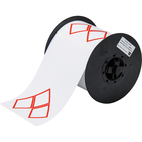 B-7569 Pre-Printed GHS/CLP Chemical Labels, Vinyl, Red/White, 4.130" Width