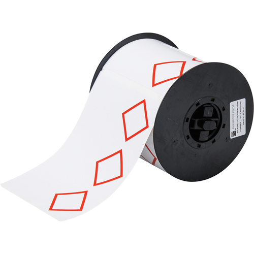B-7569 Pre-Printed GHS/CLP Chemical Labels, Vinyl, Red/White, 4.130" Width