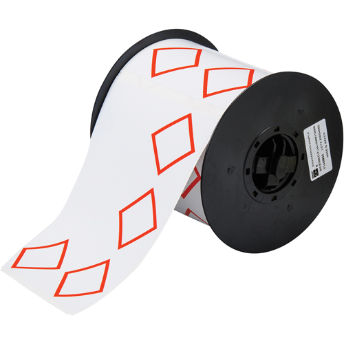 B-7569 Pre-Printed GHS/CLP Chemical Labels, Vinyl, Red/White, 4.130" Width