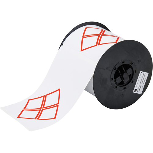B-7569 Pre-Printed GHS/CLP Chemical Labels, Vinyl, Red/White, 4.130" Width