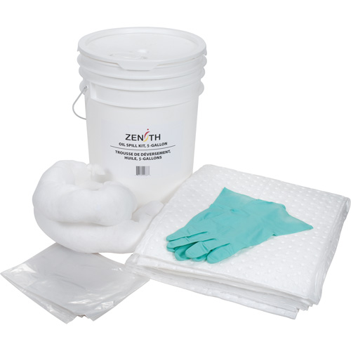 Premium Spill Kit, Oil Only, Pail, 5 US gal. Absorbancy
