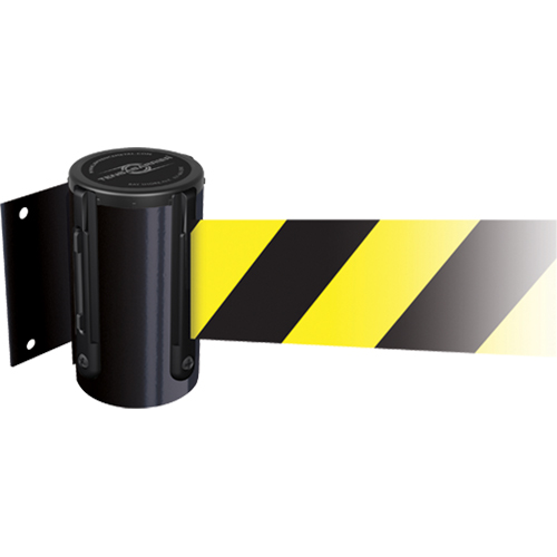 Tensabarrier® Wall Mounted Units, Plastic, Screw Mount, 7.5', Yellow Tape