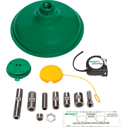 Axion Advantage® Shower & Eye/Face Wash Upgrade Kit with Green ABS Plastic Eye/Face Wash Head & Showerhead