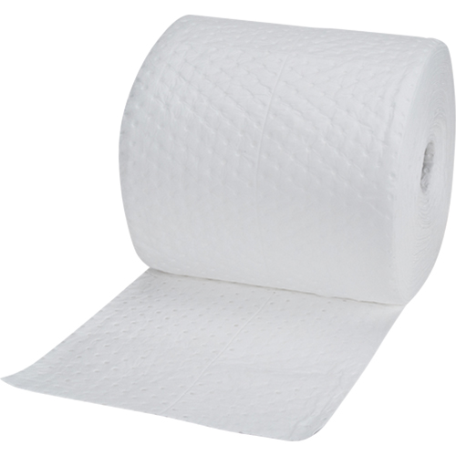 Industrial-Grade Fine Fibre Sorbent Rolls, Mediumweight, 150' L x 15" W, 25 gal. Absorbancy