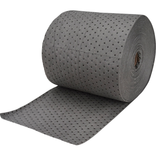 Industrial-Grade Fine Fibre Sorbent Rolls, Heavyweight, 150' L x 15" W, 35 Gal. Absorbancy