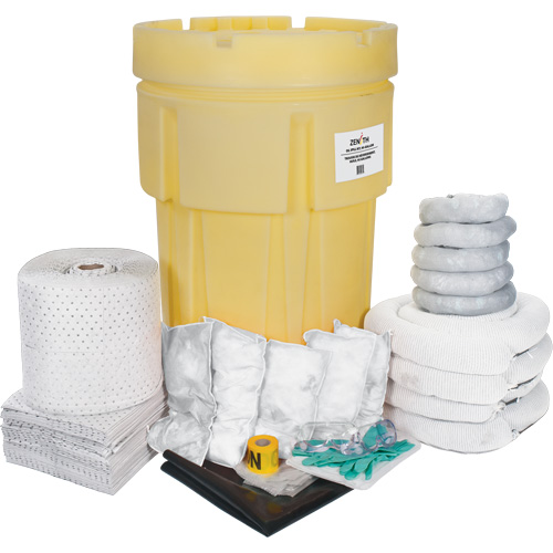 Premium Spill Kit, Oil Only, Drum, 95 US gal. Absorbancy