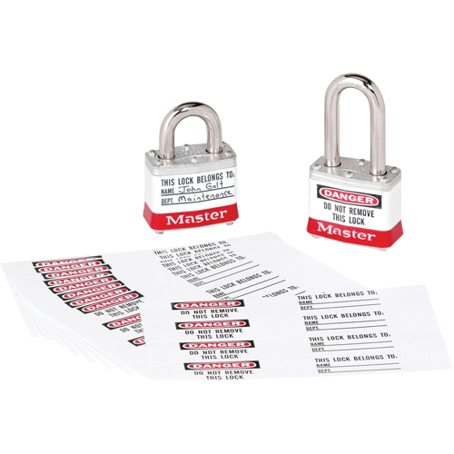 Zenex™ Thermoplastic Photo Padlock Identification Labels, 5" W x 1" H, English
