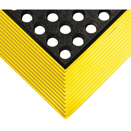 Industrial Worksafe® No. 476 Mats, Slotted, 3' x 5' x 5/8", Black/Yellow, Natural Rubber