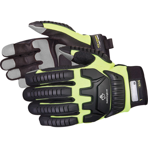 Clutch Gear® Impact-Resistant Mechanic's Gloves, PVC Palm, Size Large
