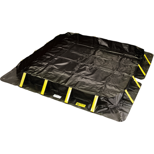 Stinger Collapsible Berm, 1077 US gal. Capacity, 12' W x 12' L x 12" H, Snap-Up Bracket