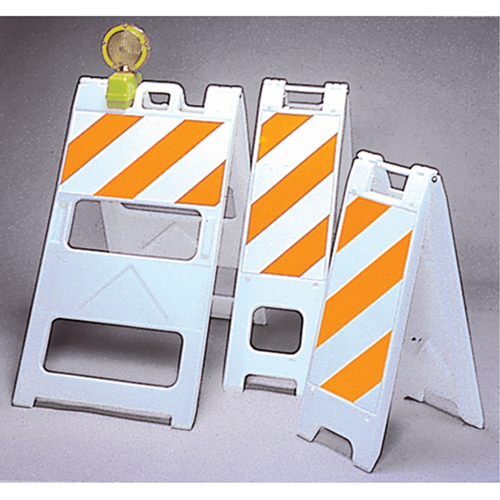 Barricades, Folding, 13" L x 36" H, Orange/White