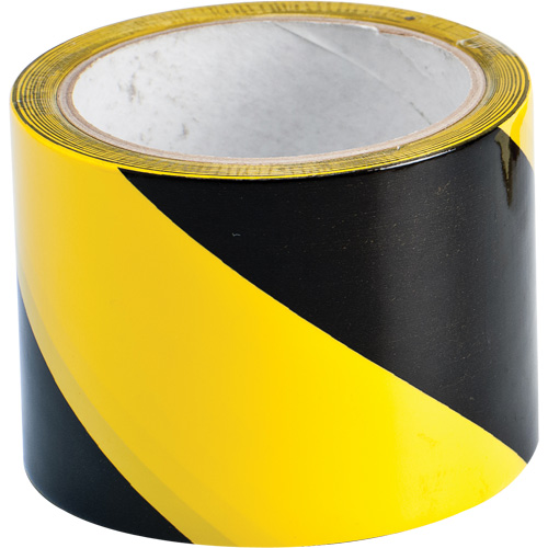 Floor Marking Tape, 3" x 54', Vinyl, Black/Yellow