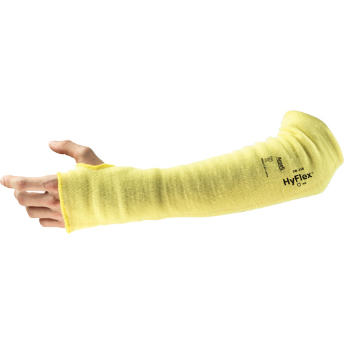 HyFlex 70-118 Arm Protection Sleeve, Kevlar®, 10", ASTM ANSI Level A3/EN 388 Level 3/EN 388 Level C, Yellow