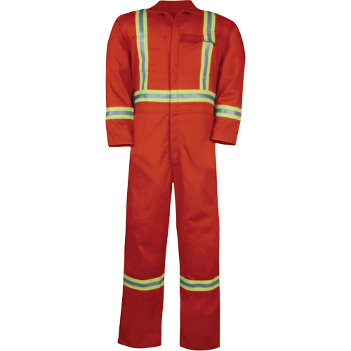 Unlined Hi-Vis Coveralls, Size 3X-Large, Orange