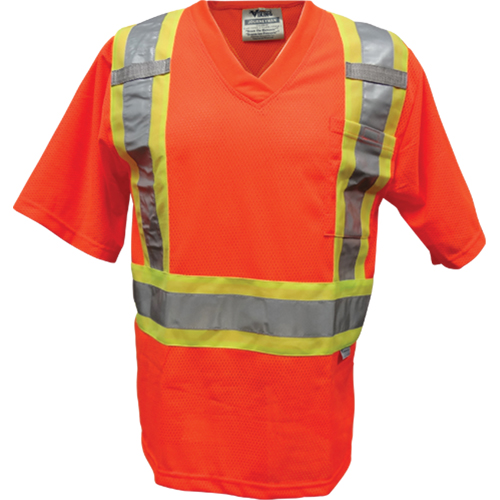 Mesh Safety T-Shirt, Polyester, 3X-Large, Orange