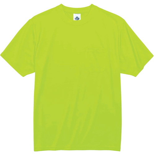 GloWear 8089 Non-Certified T-Shirt, Polyester, 2X-Large, High Visibility Lime-Yellow