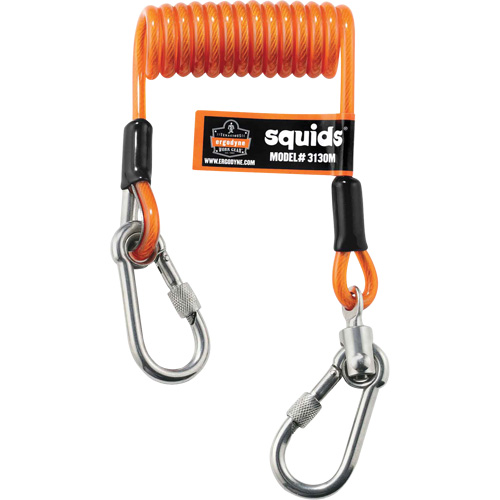 Coiled Cable Lanyard, Coil, Dual Carabiner