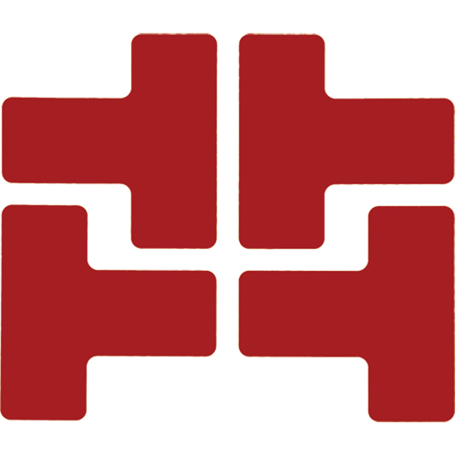 Floor Corner Marks, T, 5" L x 2" W, Red, Polyester