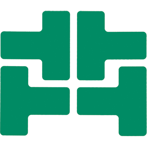 Floor Corner Marks, T, 5" L x 2" W, Green, Polyester