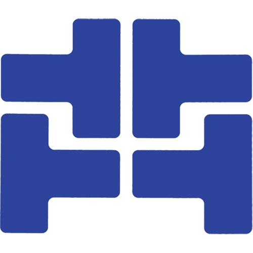Floor Corner Marks, T, 5" L x 2" W, Blue, Polyester
