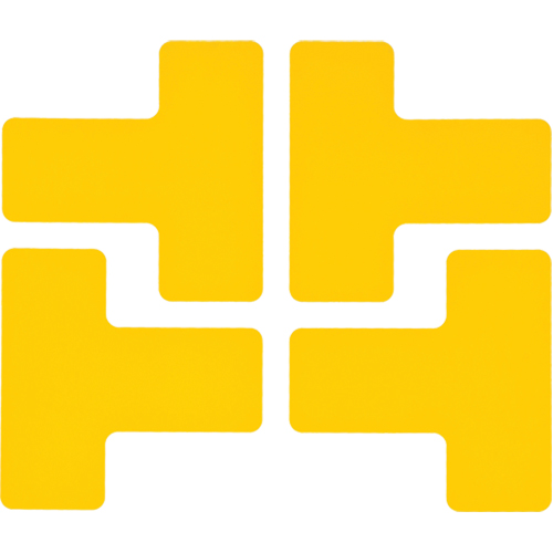 Floor Corner Marks, T, 5" L x 2" W, Yellow, Polyester