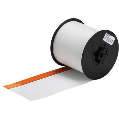 Printer Tape, Vinyl, Orange/White, 4" Width