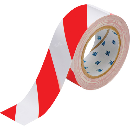 ToughStripe® Floor Marking Tape, 2" x 100', Polyester, Red and White