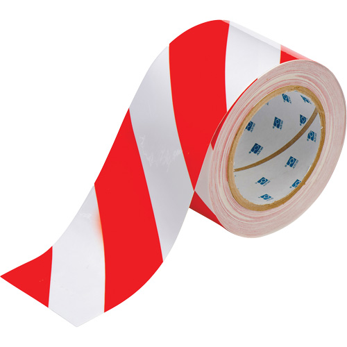 ToughStripe® Floor Marking Tape, 3" x 100', Polyester, Red and White