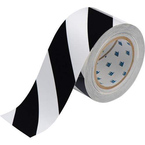 ToughStripe® Floor Marking Tape, 3" x 100', Polyester, Black and White