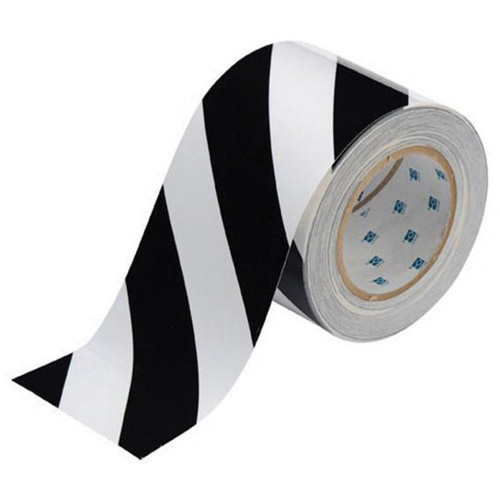 ToughStripe® Floor Marking Tape, 4" x 100', Polyester, Black and White