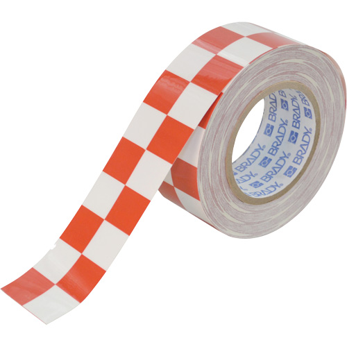 Checkered ToughStripe® Floor Marking Tape, 2" x 100', Polyester, Red and White