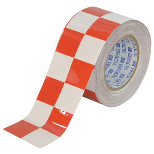 Checkered ToughStripe® Floor Marking Tape, 3" x 100', Polyester, Red and White
